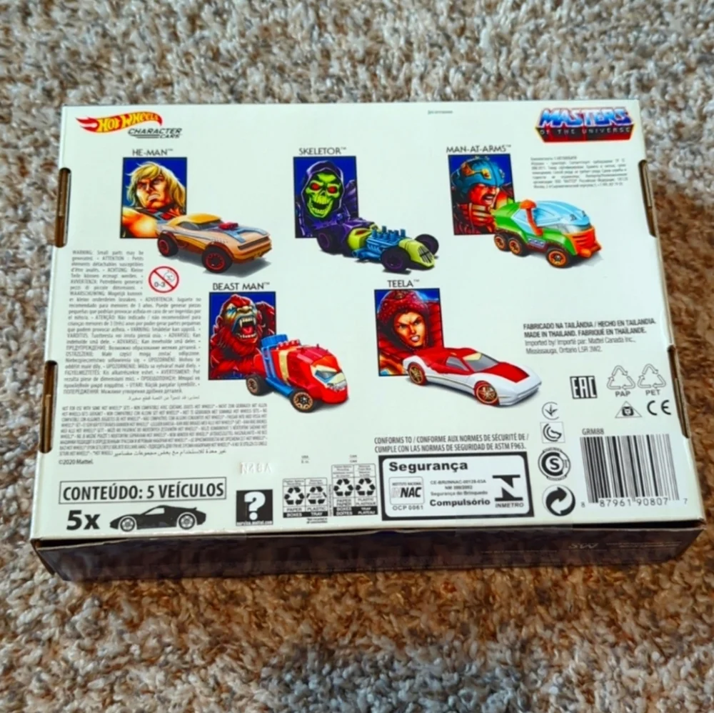 Masters Of The Universe Hot Wheels Character Cars Set Of 5